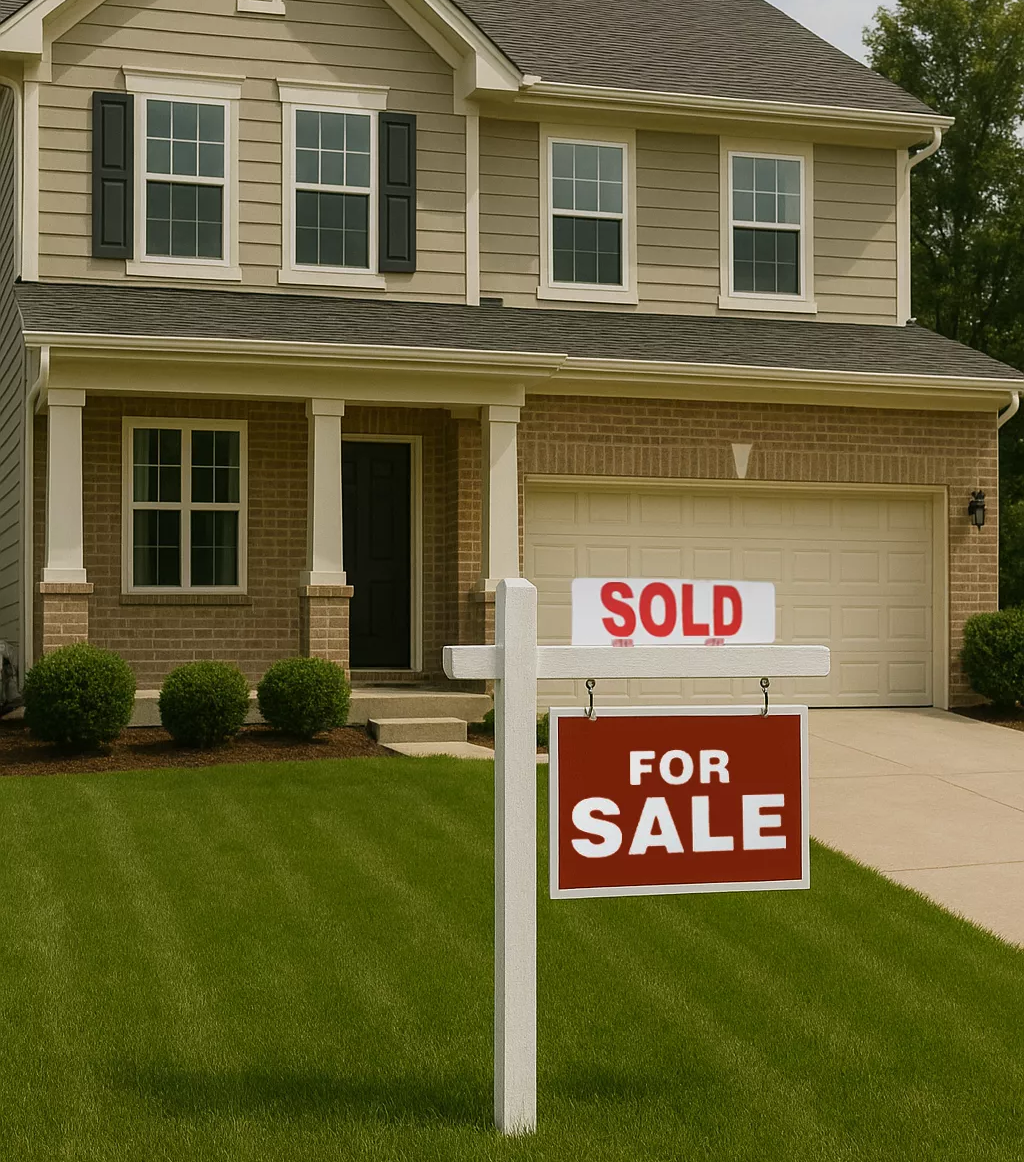 Home with sold sign